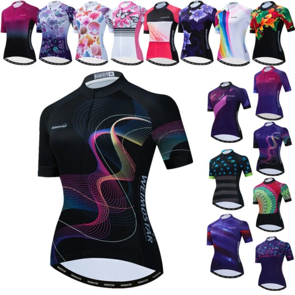 Camiseta de Ciclismo de manga corta para mujer, camiseta de secado rápido para equipo de bicicleta de montaña, Maillot de Ciclismo, verano 2021