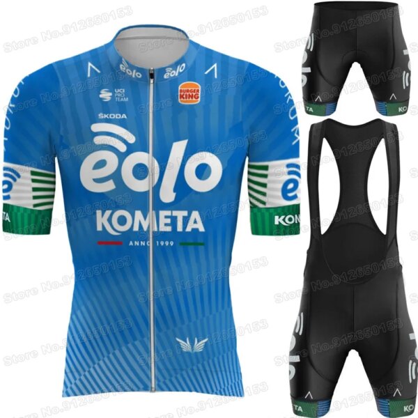 Conjunto de Jersey de Ciclismo Eolo Kometa, Ropa de Ciclismo de verano, camisetas para bicicleta de carretera, traje, pantalones cortos con pechera, Maillot de Ciclismo de montaña, 2022