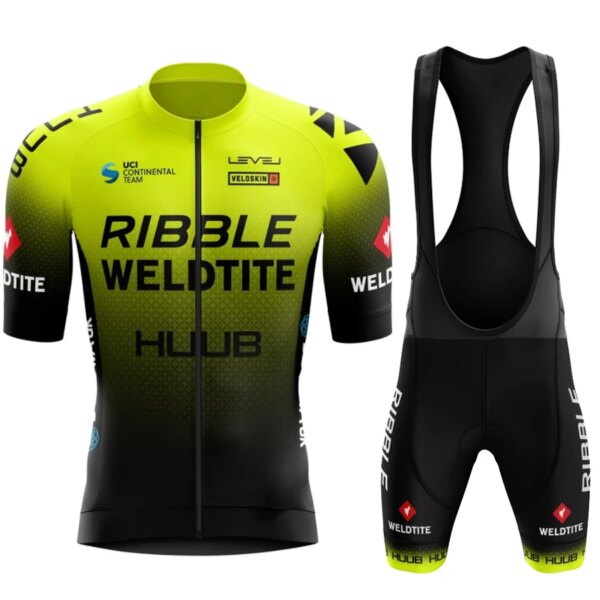 Huub-Conjunto de Jersey de ciclismo y pantalones cortos con pechera para hombre, ropa de equipo para bicicleta de montaña, traje de manga corta, uniforme de entrenamiento para bicicleta de montaña, 2022