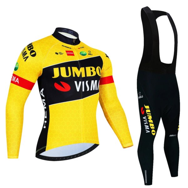 Conjunto de Jersey de ciclismo JUMBO VISMA para hombre, traje de manga larga para ciclismo de montaña y carretera, novedad de 2022