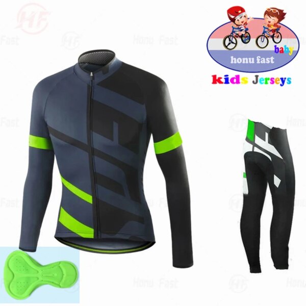 2022 PRIMAVERA/otoño niños transpirable chico Ciclismo Jersey de secado rápido de manga larga Ropa de Ciclismo Ropa de bicicleta Jersey largo para niños