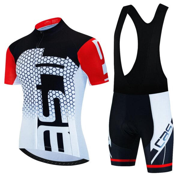 Conjunto de Jersey de ciclismo para hombre, Maillot de ciclismo de montaña, camiseta y pantalones cortos con pechera, ropa para bicicleta de montaña y triatlón, 2023