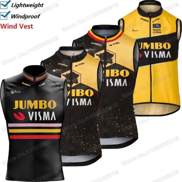 2023 Jumbo Visma Francia Tour trilogía ciclismo chaleco a prueba de viento hombres TDF viento chaleco Ciclismo de Carretera Jersey sin mangas bicicleta cortavientos