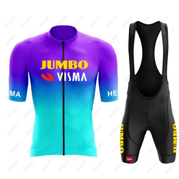 Jumbo Visma-Conjunto de Jersey de ciclismo para hombre, traje transpirable para bicicleta de carretera, uniforme de bicicleta de montaña, Kits de ropa de ciclismo, verano 2023