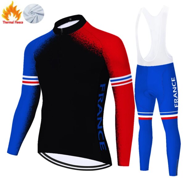 2023 Francia invierno térmico polar Maillot Ciclismo Hombre Completo Ciclismo Estivo Completo Ciclismo Ropa Ciclismo