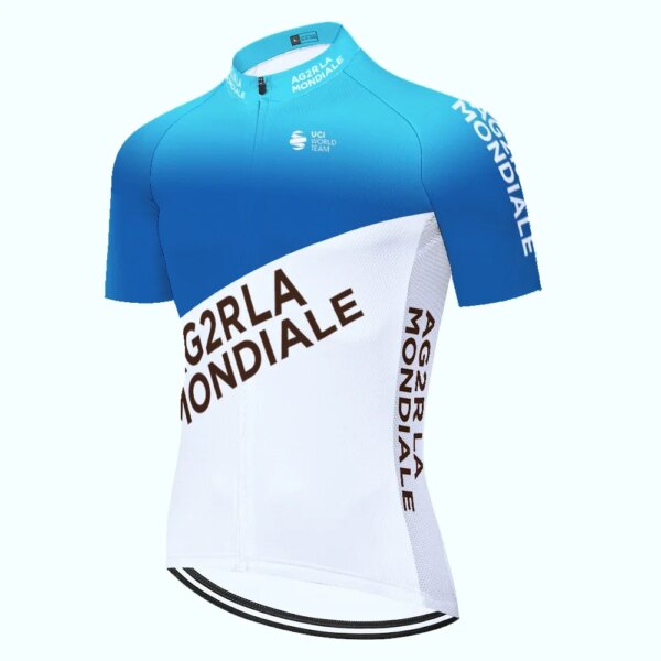 2024 AG2R equipo ciclismo jersey de secado rápido transpirable maillots ciclismo hombre manga corta hombres camiseta de bicicleta de manga corta hombres