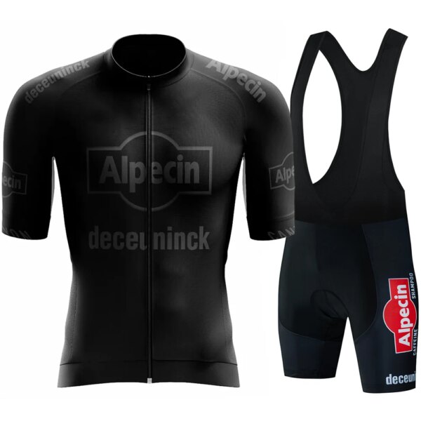 2024 Alpecin Deceuninck Ciclismo Jersey Conjunto Campeón del Mundo Mathieu van der Poel Ciclismo Ropa Hombres Carretera bicicleta Camisa Bib Shorts