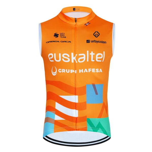 Camiseta de equipo de Ciclismo naranja, chaleco cortavientos para bicicleta de equipo de los Emiratos Árabes Unidos, Ropa de Ciclismo de carretera, camiseta sin mangas, Maillot de bicicleta 2024