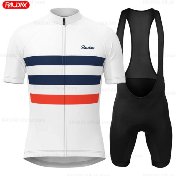 2024 Raudax Ciclismo Yonth verano manga corta Ciclismo Jersey transpirable Maillot Ciclismo Hombre conjunto de ropa de Ciclismo