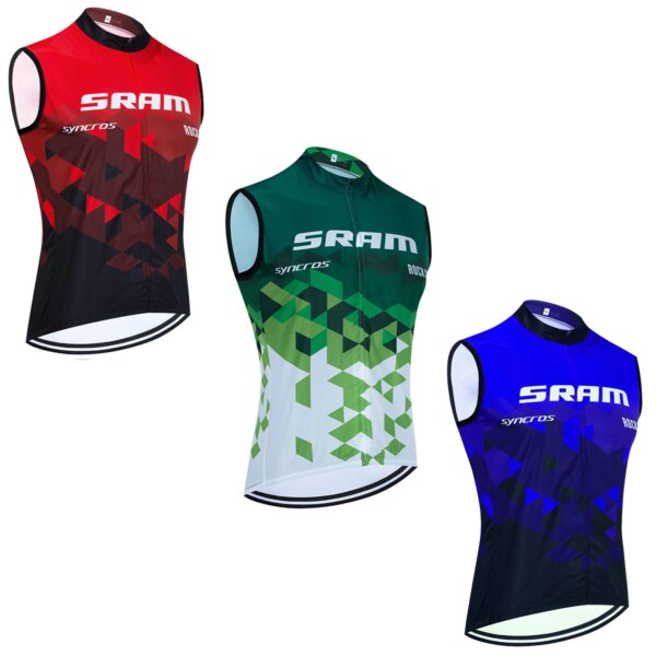 2024 SRAM Syncros ROCKSHOCK Ciclismo Jersey chaleco ITALIA bicicleta cortavientos Ropa Ciclismo sin mangas Bicycl Maillot camiseta