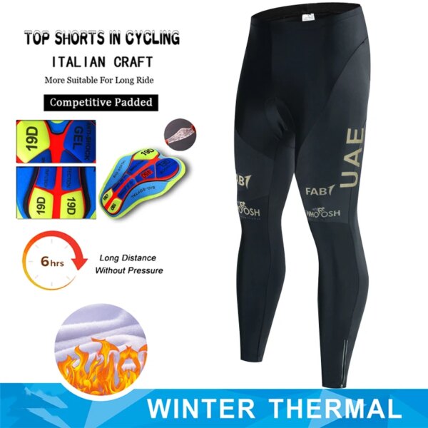 Pantalones largos térmicos y cálidos para ciclismo de montaña, pantalones deportivos de lana reflectantes a prueba de viento para ciclismo de montaña, de invierno, UAE, 2024