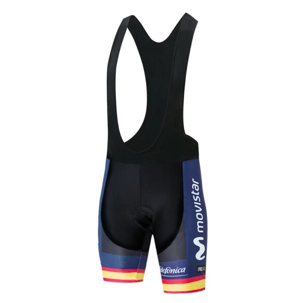 Equipo Movistar-pantalones cortos con pechera para ciclismo, almohadilla de gel de silicona 12D, uniforme de ciclismo de montaña, ropa de ciclismo, 2024