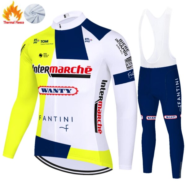 Wanty-ropa de ciclismo para hombre, jersey térmico de manga larga para ciclismo de montaña, 20D, radfahren ausrüstung, 2024