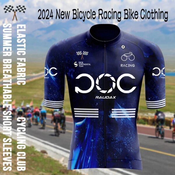 Camiseta de ciclismo para hombre, conjunto de entrenamiento de ciclismo de manga corta transpirable, pantalones cortos con pechera, bicicleta nueva, verano 2024