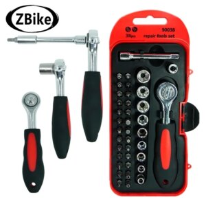 Juego de llave dinamométrica para bicicleta de 23/38 Uds., herramienta de llave Allen para bicicleta de doble dirección, llave inglesa, Kit de herramientas de reparación de bicicletas para motocicleta profesional