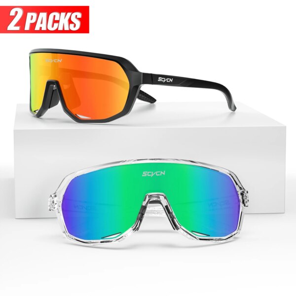 2 gafas de sol SCVCN para ciclismo, gafas para deportes al aire libre, gafas para bicicleta UV400, gafas para ciclismo MTB para hombres y mujeres, gafas para bicicletas de carretera