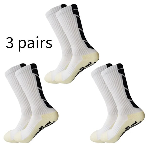 3 pares de calcetines antideslizantes de entrenamiento de fútbol profesional para hombres, calcetines de baloncesto transpirables y que absorben el sudor, camping al aire libre