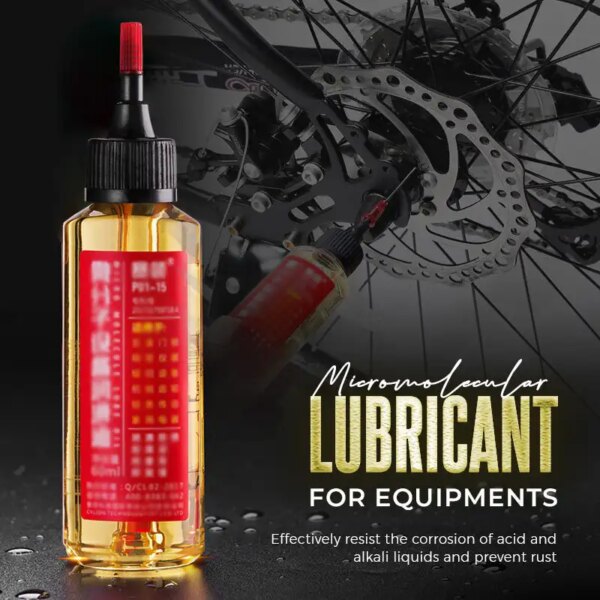 Lubricante micromolecular de 30ml para equipos, cadena de bicicleta, horquilla, volante, aceite de costura, ventilador, bisagra, puerta, cerradura, rodamiento, lubricante para engranajes