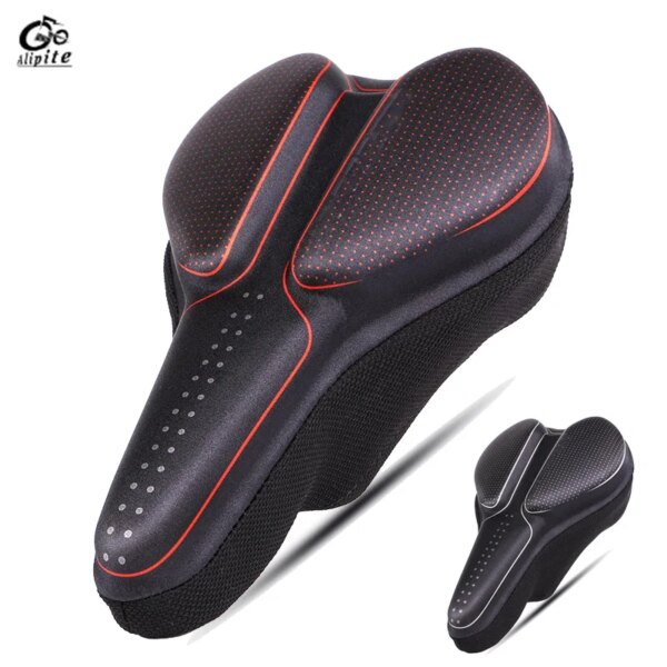 Funda de asiento de bicicleta 3D, cojín de asiento de bicicleta suave de Gel de sílice, transpirable para hombres y mujeres, accesorios de ciclismo de montaña y carretera