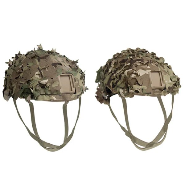 3D Camo corte láser forma de hoja casco Airsoft cubierta malla casco tela Paintball paracaidista caza casco Airsoft Accesorios