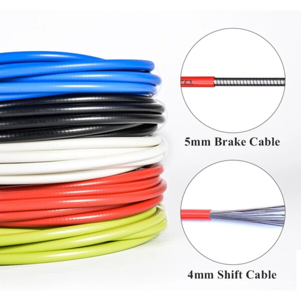 Carcasa de freno de bicicleta de 3m/carcasa de cambio de bicicleta, tubo de Cable de freno de 4mm/5mm, palanca de cambios para bicicleta de montaña y carretera, tubo de cable de freno