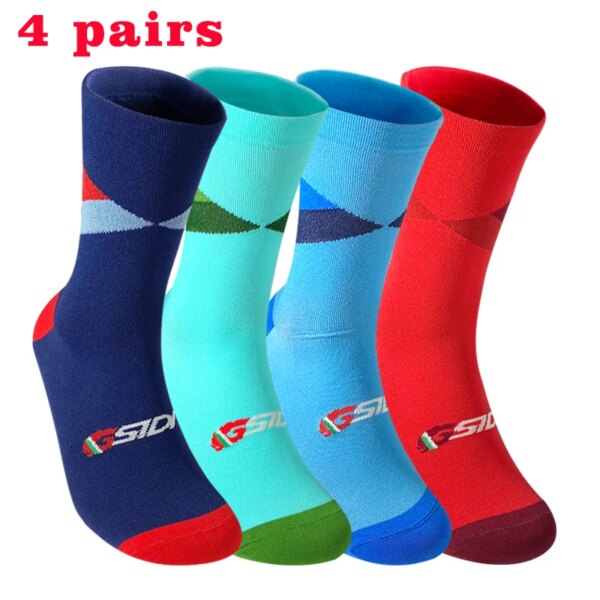 4 pares de calcetines de bicicleta hombres enfermera compresión ciclismo para mujeres Mtb guardia calcetines medias deporte agarre barra calcetines