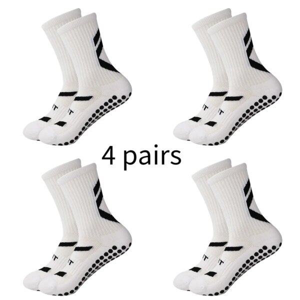 4 pares de calcetines deportivos antideslizantes, almohadillas de goma antideslizantes, calcetines de fútbol, ​​calcetines para correr tenis