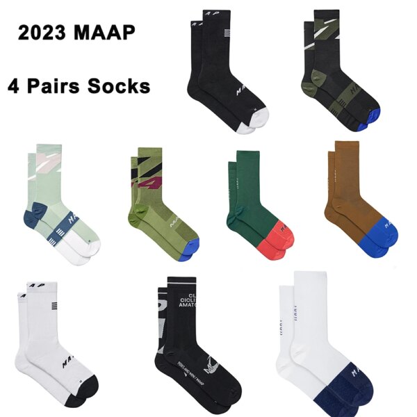 4 pares de calcetines de ciclismo para hombres y mujeres, calcetines deportivos de talla 37-46, calcetines transpirables de algodón para correr al aire libre, ciclismo, senderismo, calcetines de carreras