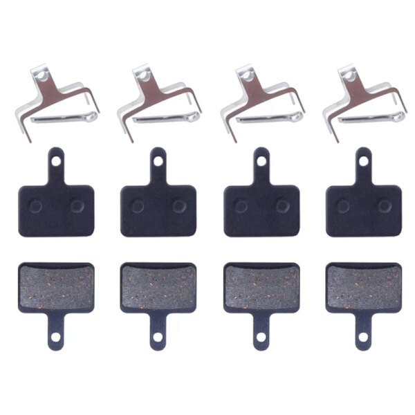 4 pares de pastillas de freno de bicicleta semimetálicas para Shimano B01S M375 M395 M446 M485 M486 M416 MTB pieza de pastilla de freno de bicicleta