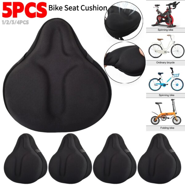 5-1 Uds. Cojín para asiento de bicicleta, funda para sillín de bicicleta, funda transpirable para asiento de bicicleta, asiento de Gel de sílice, accesorios para asiento de motocicleta