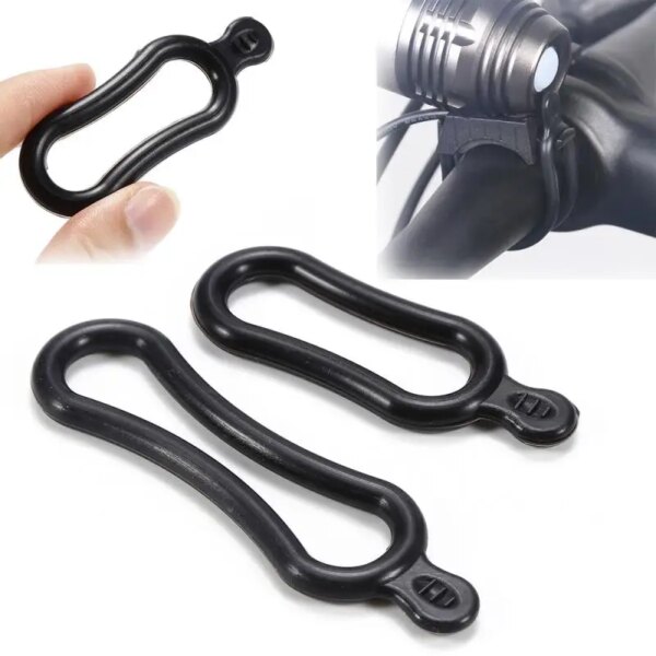 Anillo de banda de goma de silicona para faro trasero de bicicleta, soporte de antorcha LED para manillar de bicicleta de montaña, 5 uds.