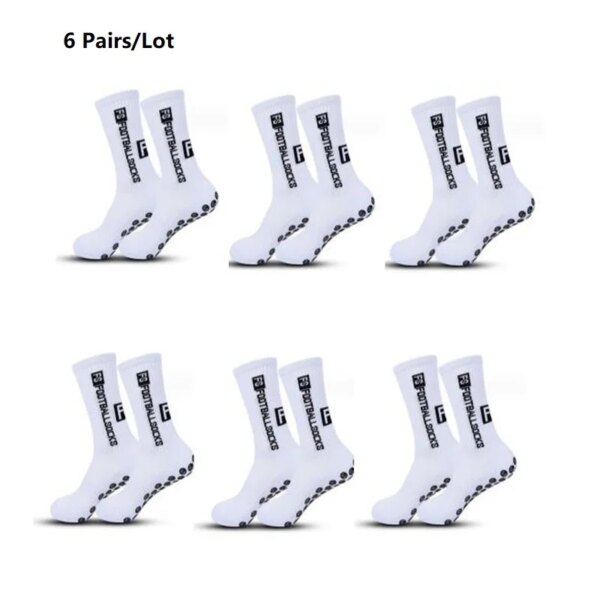 Calcetines de fútbol antideslizantes para hombre y mujer, medias deportivas antideslizantes para fútbol, ​​baloncesto, tenis, agarre, ciclismo, 6 par/lote