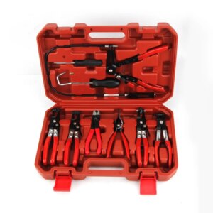 Juego de alicates de anillo de abrazadera de manguera automática, tipo Cable Flexible, abrazaderas de arranque de junta, removedor de sello de aceite, destornillador, Herramientas de Reparación de automóviles, 9 Uds.