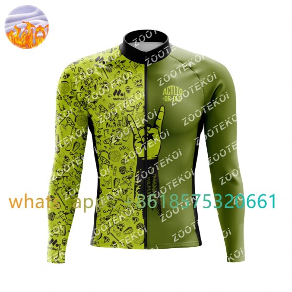 ACTLTO o DLE hombre invierno Ciclismo Jersey térmico polar manga larga bicicleta ropa MTB carreras ropa uniforme de entrenamiento Ciclismo