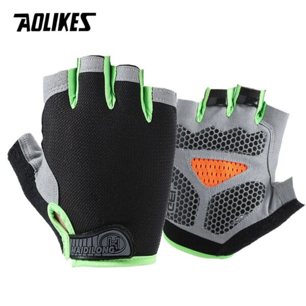 AOLIKES guantes de ciclismo MTB guantes de montar en carretera antideslizantes Camping senderismo guantes gimnasio Fitness deportes bicicleta guante medio dedo