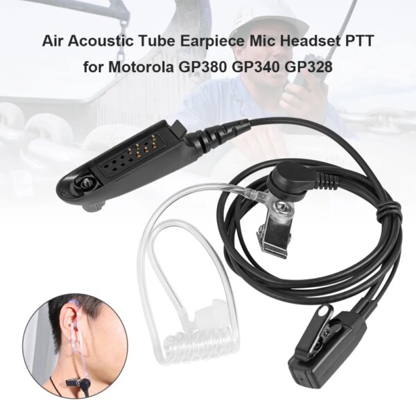 Auricular de tubo acústico con micrófono PTT para Radio Motorola GP380 PRO5150 GP338