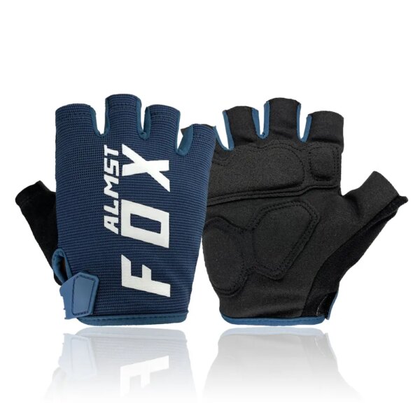 Almst Fox-Guantes de medio dedo para motocicleta, Guantes de Gel para hombre, a prueba de golpes, para ciclismo de montaña o de carretera