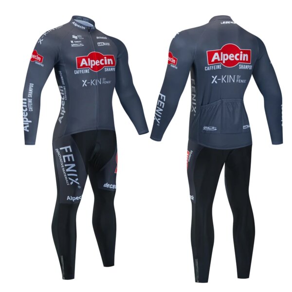 Alpecin Maillot Cyclisme ciclismo Skinsuit ropa de manga larga hombres 2024 Jersey conjunto hombre otoño traje hombres babero Mtb ropa pantalones