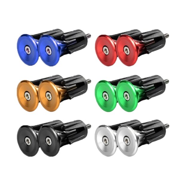 Tapones de aluminio para manillar de bicicleta, para la mayoría de bicicletas, bicicleta de carretera, montaña, 6 colores, accesorios opcionales para montar en bicicleta