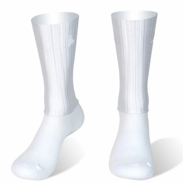 Calcetines antideslizantes de silicona aerodinámicos de verano, Calcetines de Ciclismo Whiteline para hombre, Calcetines de deporte de bicicleta para correr, Calcetines de Ciclismo