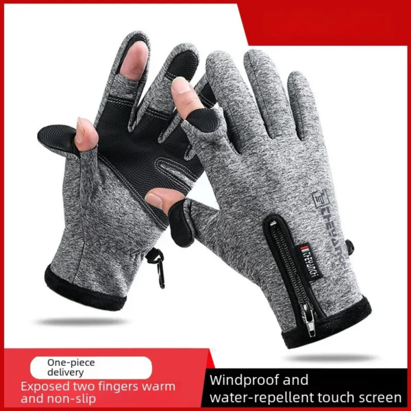 Guantes de ciclismo deportivos cálidos para hombre y adulto, resistentes al viento, impermeables, antideslizantes, con pantalla táctil, para pesca, otoño e invierno