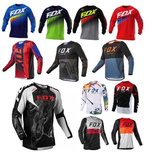 BAT FOX Jersey para descensos de manga larga MTB Motocross motocicleta Offroad DH Jersey de secado rápido Cross Enduro ciclismo Jersey ropa