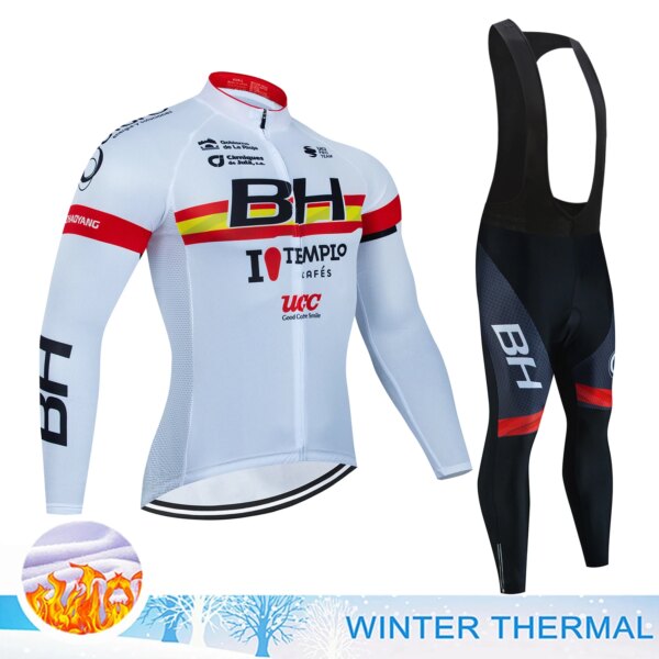 BH Jersey ropa de ciclismo hombre uniforme de bicicleta de carretera ropa de lana pantalones de hombre Gel completo 2024 babero térmico de invierno Mtb Tricuta