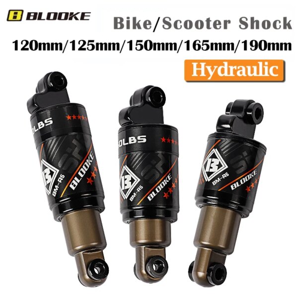 BLOOKE BM-R5 amortiguadores de impacto delantero trasero hidráulico 120 125 150 165 190 MM bicicleta MTB Kindshock bicicleta de montaña M365 KUGOO Scooter