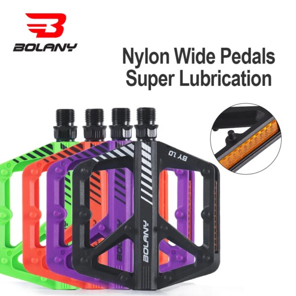 BOLANY Pedal de bicicleta ultraligero DU rodamiento sellado nailon fibra de vidrio carretera BMX bicicleta de montaña Pedal accesorios de bicicleta