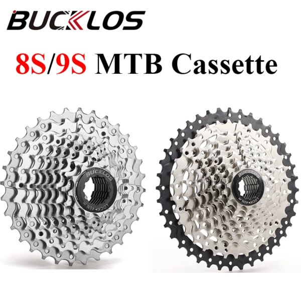 BUCKLOS-Cassette de 8 velocidades para bicicleta de montaña, piñón de 9 velocidades 11-32T/36T/40T para cubo HG, piezas de rueda libre ultraligeras para bicicleta