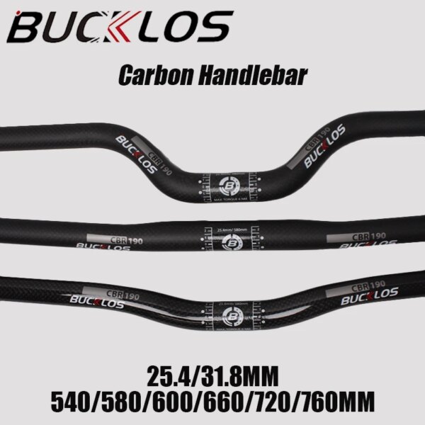 BUCKLOS Manillar de bicicleta de carbono 25,4mm 540/580mm manillar de bicicleta plegable MTB ultraligero manillar de golondrina piezas de ciclismo