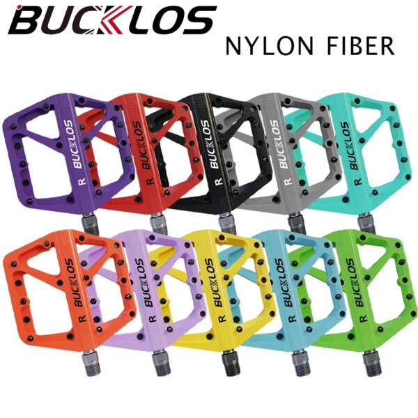 BUCKLOS Pedal de bicicleta de nailon antideslizante, pedales de bicicleta de montaña a prueba de polvo, rodamiento de sello impermeable, accesorios para bicicleta de montaña