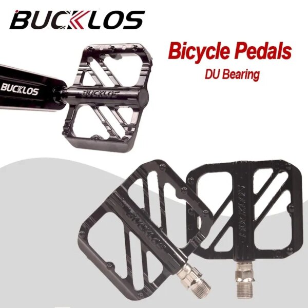 Pedales de bicicleta BUCKLOS R36, pedales planos con rodamiento sellado DU para bicicleta de carretera BMX, Pedal de ciclismo con clavos antideslizantes, accesorios para bicicletas