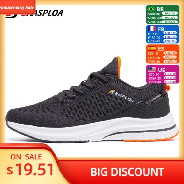 Baasploa-zapatos informales de punto para hombre, zapatillas transpirables de moda, originales, ligeros, con absorción de impacto, tenis, novedad de 2022